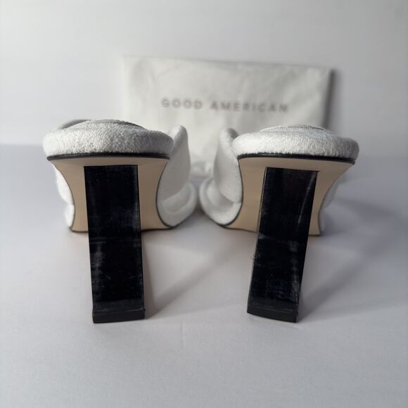 Good American GA077T Size US 9.5 Cinder-f*cking-rella Wedge White Terry Heels - Picture 7 of 10